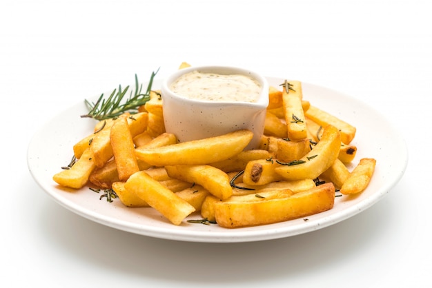 french fries with sauce