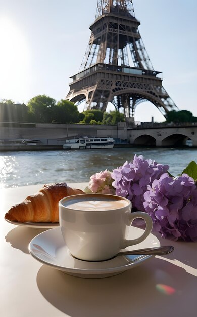 Foto cioccolato caldo francese all'aperto