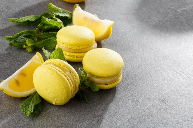 French macaroons isolated.