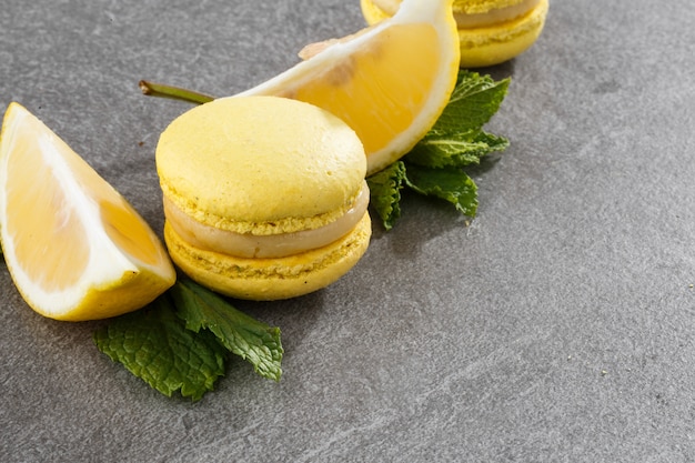 French macaroons isolated.