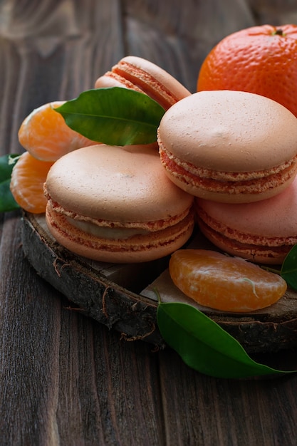 French macaroons with tangerine