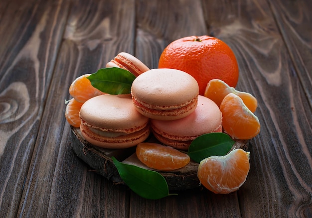 French macaroons with tangerine