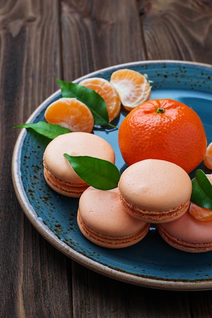 French macaroons with tangerine