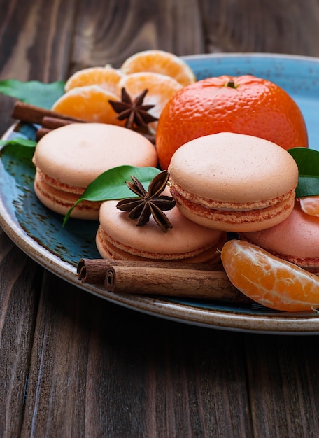 French macaroons with tangerine