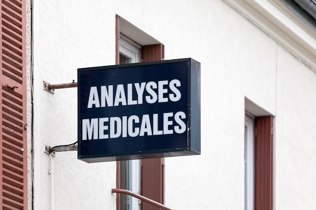 Photo french medical analyzes sign