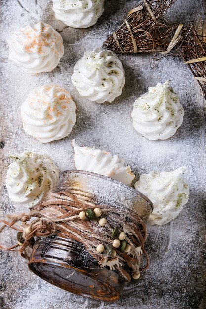 French meringue as Christmas fir tree