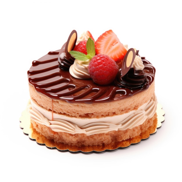 French patisserie cake on a white background