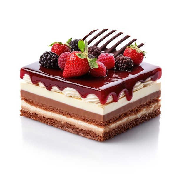 French patisserie cake on a white background