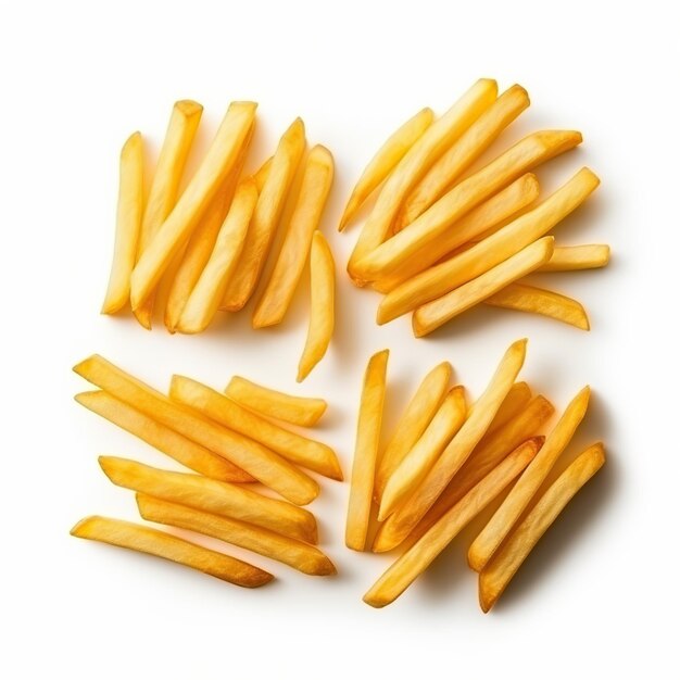 French potato fries isolated on white or transparent background AI Generated