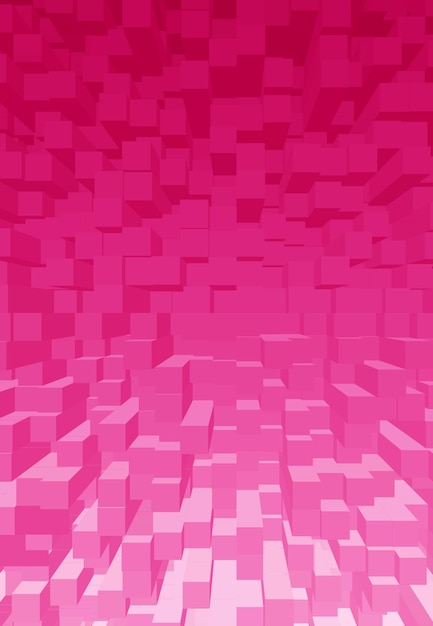 French Rose Pink 3D Cubes for Abstract Background