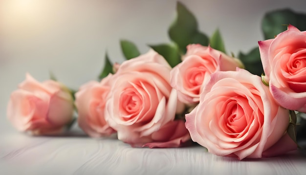 French roses isolated with soft background