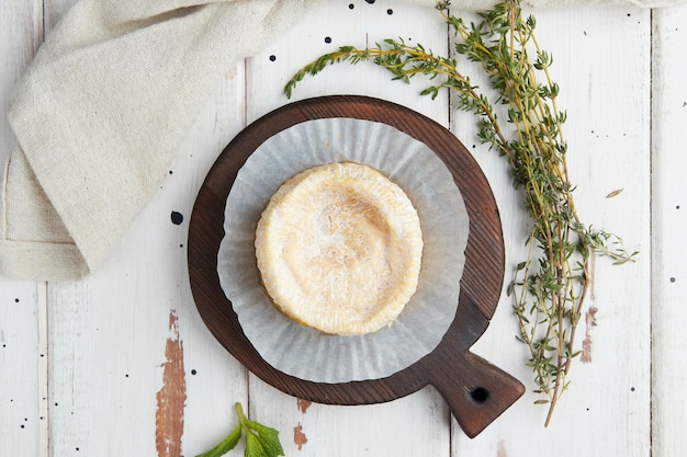 French soft cheese with white mold