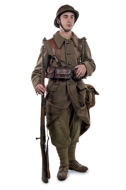 French soldier 1940 isolated 