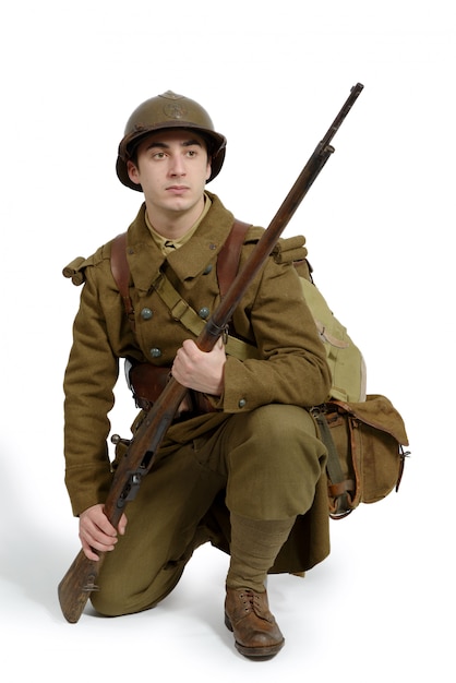1940 년대 제복을 입은 프랑스 군인