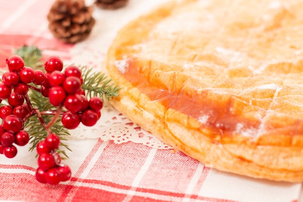 French style Three King's Cake typical served on the Christmas season.