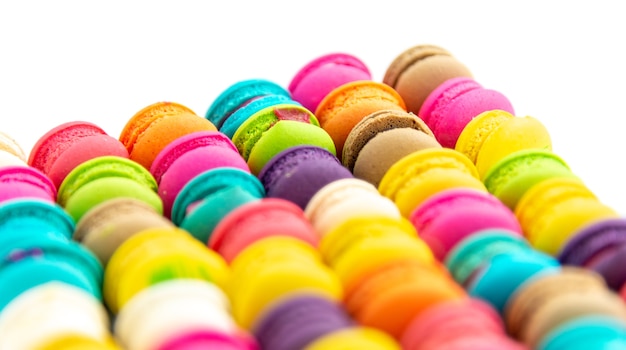 A french sweet delicacy, macaroons variety closeup