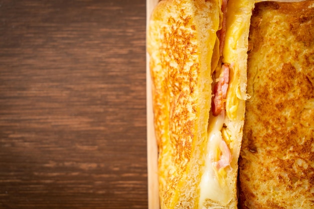 French toast ham bacon cheese sandwich