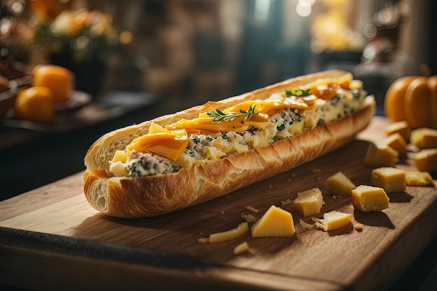 French Tradition Baguette with Cheese