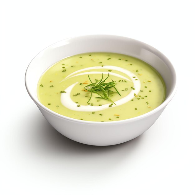 french vichyssoise soup in bowl real photo