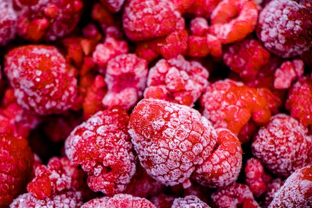 Fresas congeladas, close-up