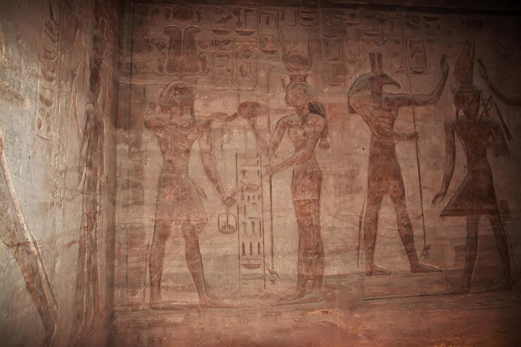 エジプトのアブ・シンベル寺院の壁画