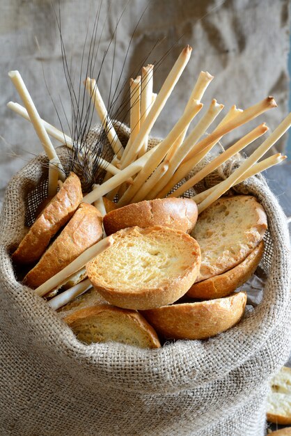 Freselle van brood in zak