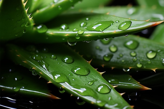 Fresh aloe vera natural wood