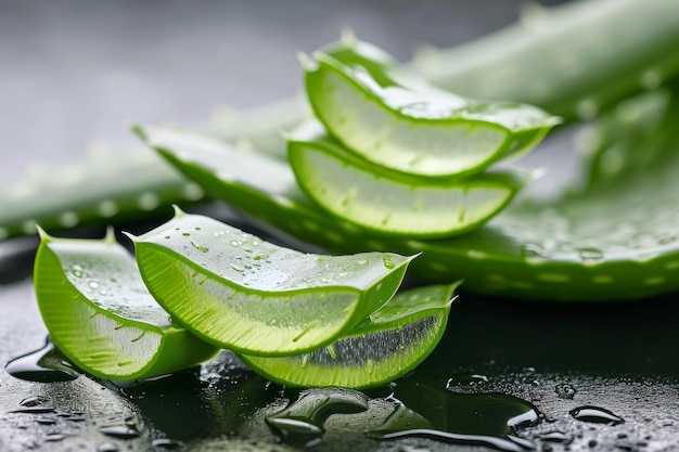 Fresh Aloe vera sliced Generate Ai