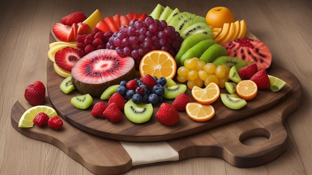 사진 신선 하고 다채로운 과일 들 이 식탁 에