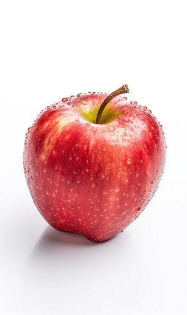Свежие яблочные фрукты, летящие в студии на изолированном белом фоне