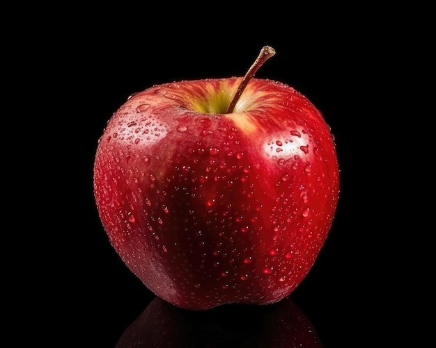 Свежие яблочные фрукты летят в студии на фоне ресторана и сада