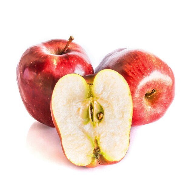 Fresh apple on isolated white background