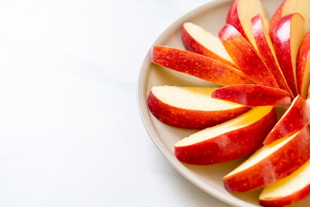 fresh apple slice on plate