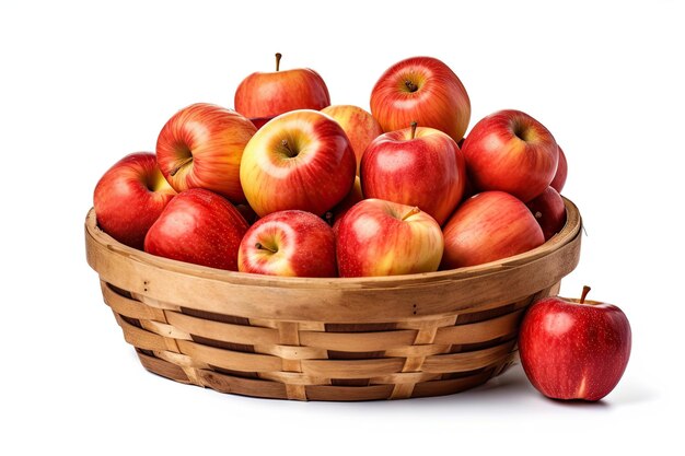 Свежие яблоки из фруктового сада на белом фоне