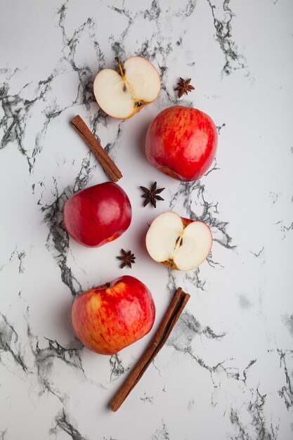 Fresh apples on a light background