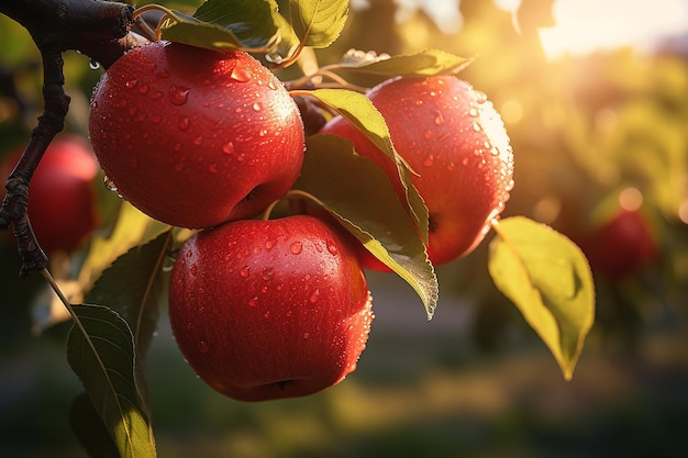 Fresh Apples in sunlight