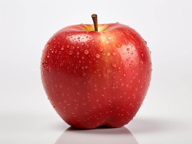 Fresh Apples on White Background with Adornments