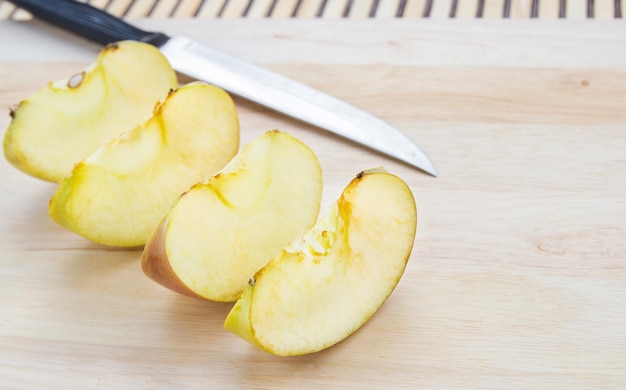 Fresh apples on wooden background