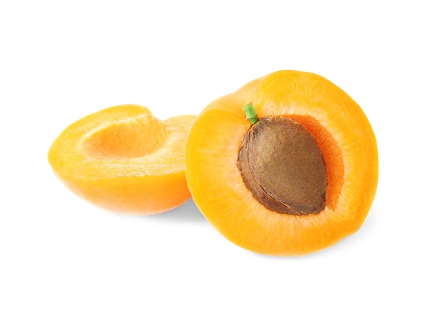 Fresh apricot on white background