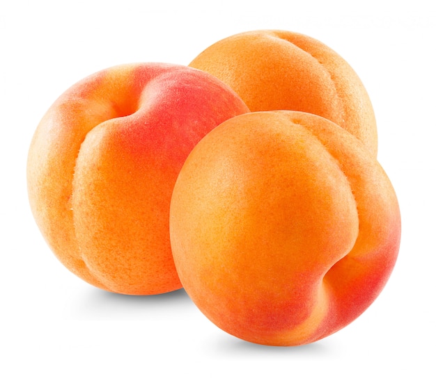 Fresh apricots isolated on white