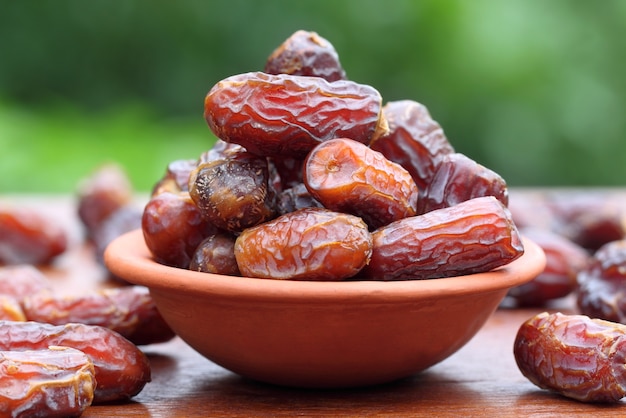 Fresh Arabian Dates with selective focus