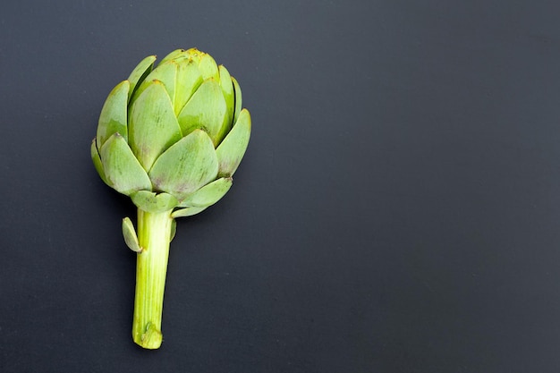 Fresh artichoke on dark background