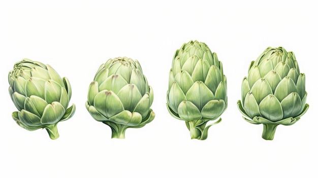 fresh artichoke on white background