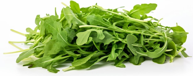 Photo fresh arugula on a white background generative ai