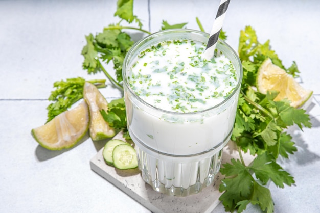 Fresh asian yogurt drink ayran