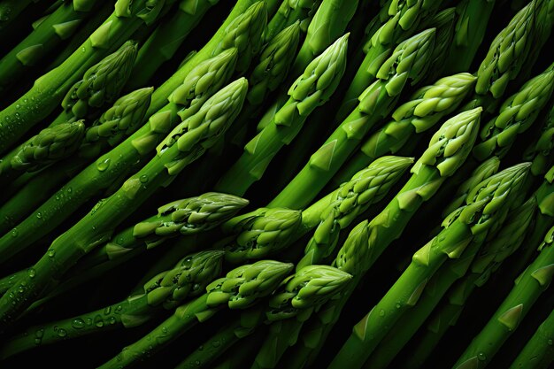 Fresh asparagus on a dark background