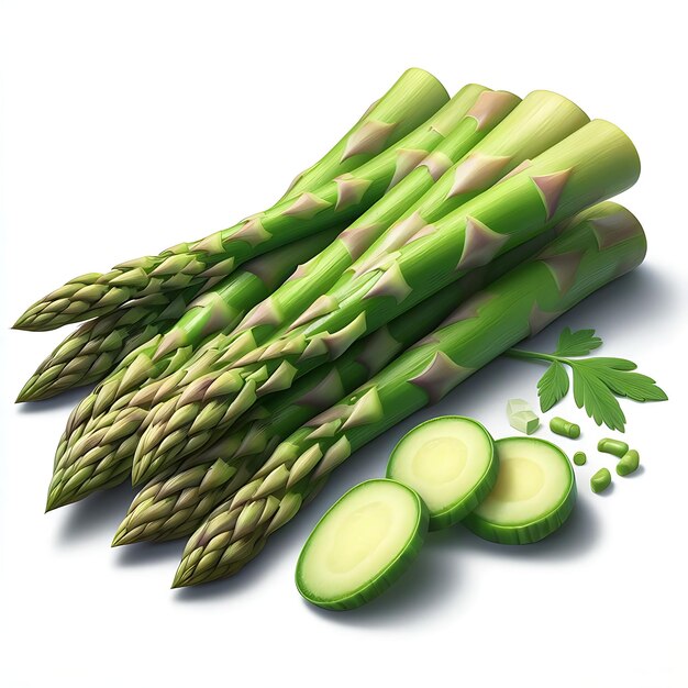 fresh Asparagus Vegetables isolated on transparent background ai generated