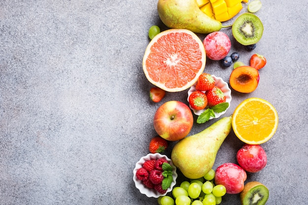 Fresh assorted fruits and berries