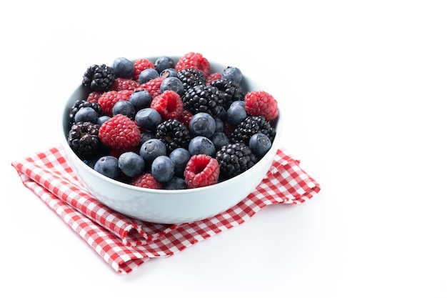 Fresh assortment berries isolated on white background