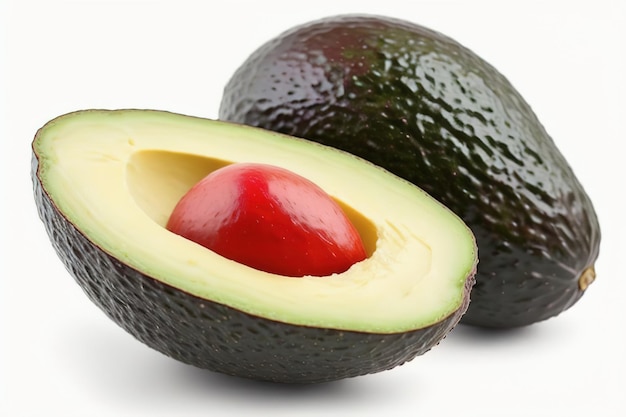 Fresh avocado isolated on white background Generative AI